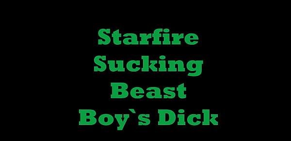 Starfire Suckin Beast Boy`s Green Cock
